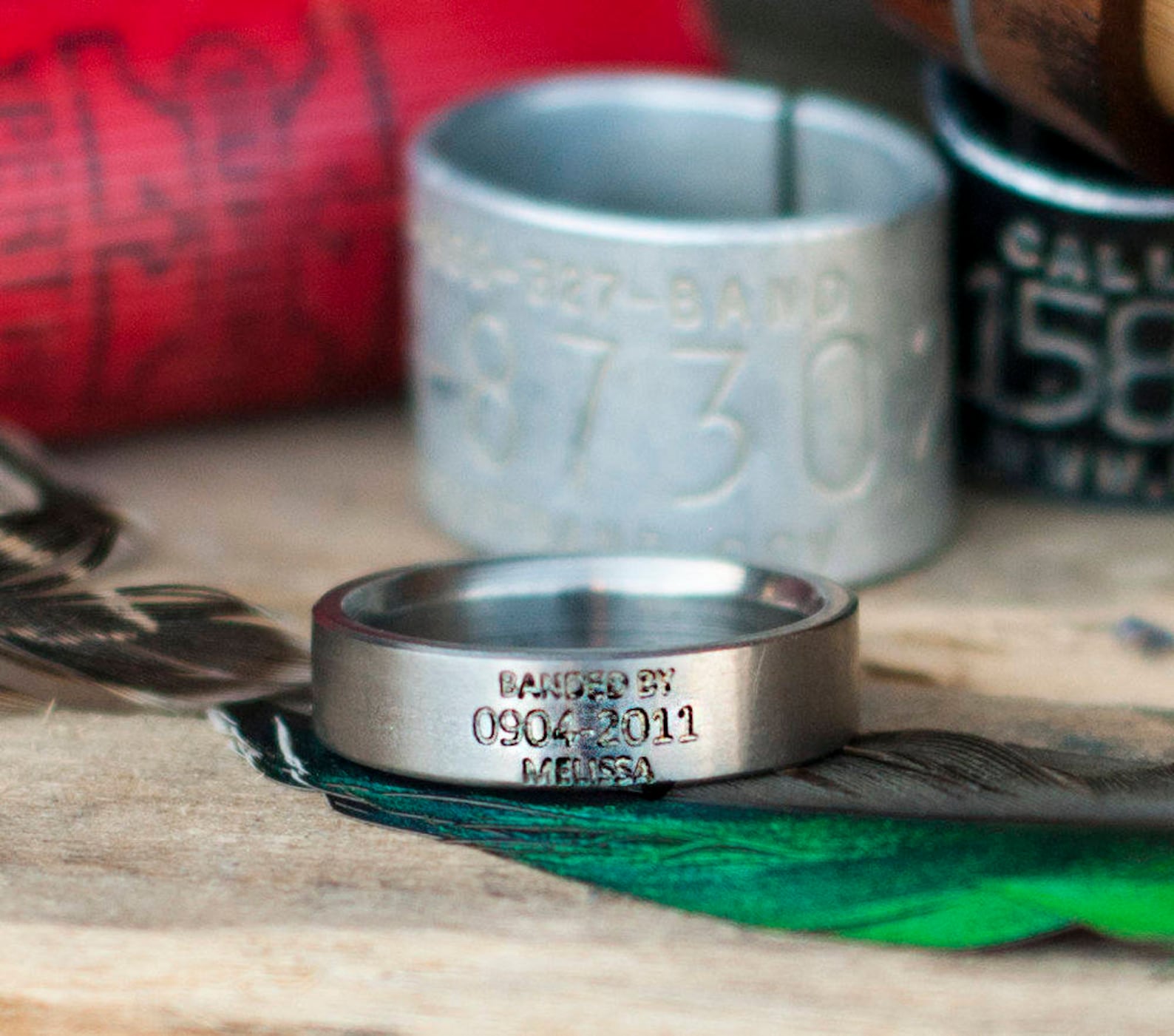 Custom Engraved DUCK BAND Wedding Ring Staghead Etsy
