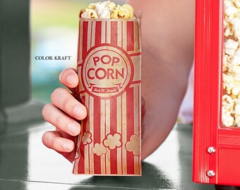 Popcorn Bag. Junk Journal Supply Vintage Style Popcorn Bags 25 Journal Decoration