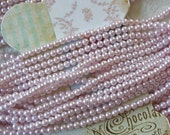 Vintage Bead Strings, Faux 4mm Pearls