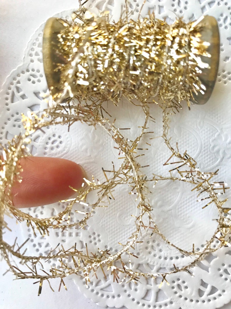 Tinsel Twine String Metallic GOLD SILVER WHITE Red Etsy