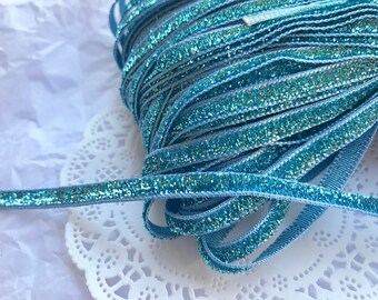 Glitter, Glitter Velvet SKY BLUE Glitter Ribbon