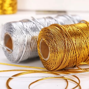 Metallic Twine Golds, Silvers 10 yards – Tinsel Trading