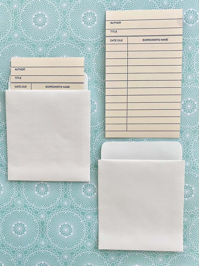 Library Cards Pockets OR Sets Etsy