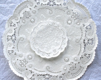 French Lace Paper Doilies, 4" ,5", 6", 8", 10", Vintage