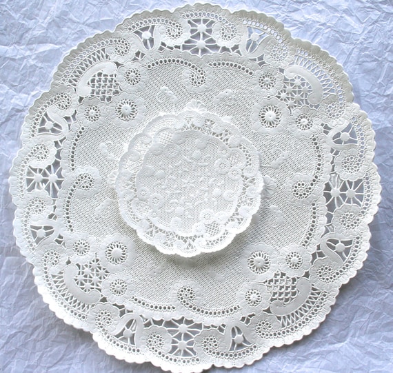 French Lace Paper Doilies, 4" ,5", 6", 8", 10", Vintage