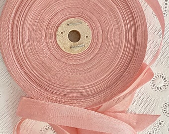 3 Yards Seam Binding Ribbon, 1/2" VINTAGE ROSE