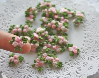 12 Venise Light Pink Flower Appliques