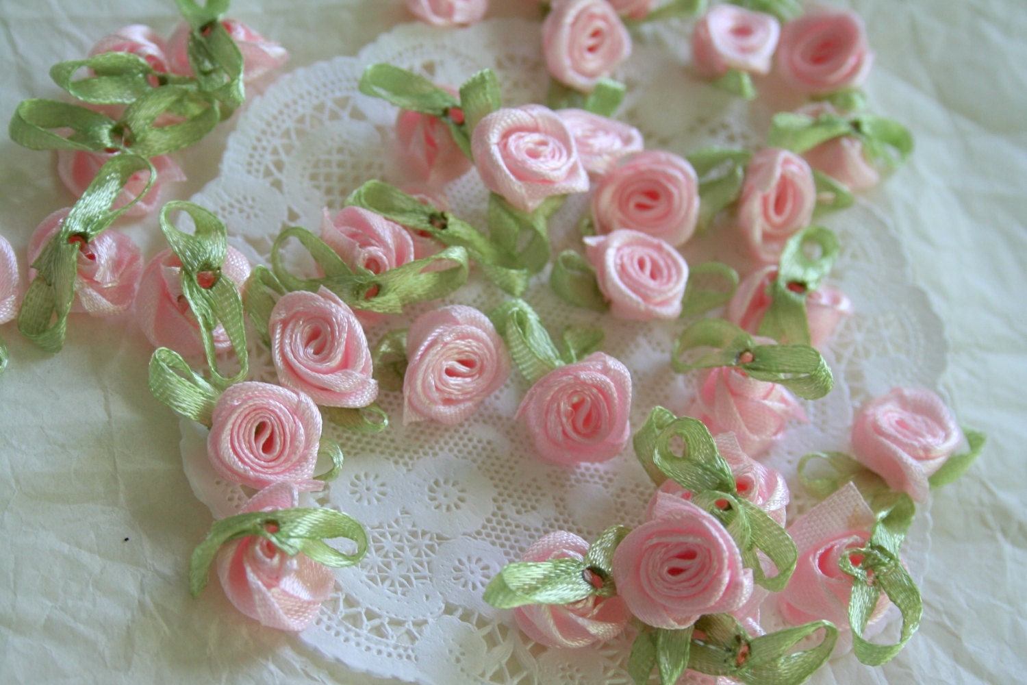 Mini Satin Roses Millinery Scrapbooking PALE PINK - Etsy