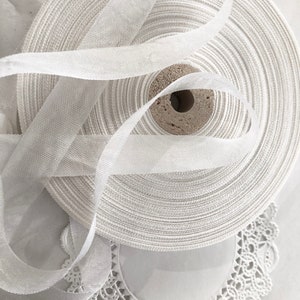 3 Yards VINTAGE Dyeable Seam Binding Ribbon, 5/8" SOFT WHITE