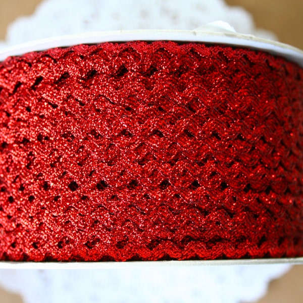 Metallic Red Ric Rac 1/4"