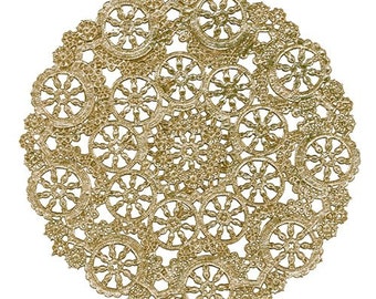 Medallion Doilies, 4" or 5", 8" Gold or Silver Foil