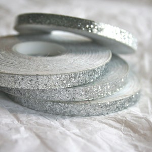 Glitter, Metallic Silver Glitter Tape, 25 Foot Roll Tape, High Tack