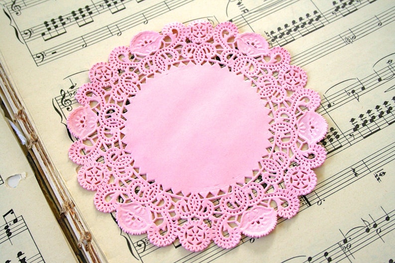 50 Round 5 PASTEL PINK French Lace Paper Doilies Etsy