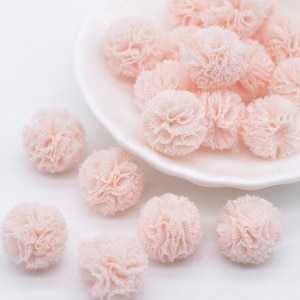 15mm Tulle Pom Poms: Soft Craft Balls