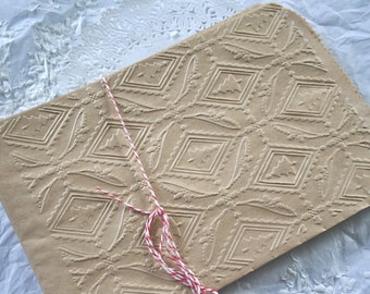 25 Christmas Kraft Bags, Tree Diamonds