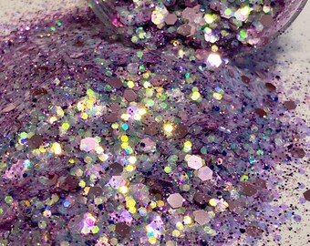 Glitter, Cosmetic, Nail Glitter Mix, PURPLE RAIN, Craft Glitter, Resin