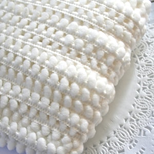 Snow White Baby Pom Pom Trim 3/8&quot;