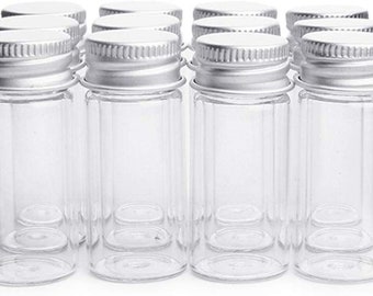 Glitter, Glass Bottles, Vials, Platinum Screw Top Lid, Glitter Packaging