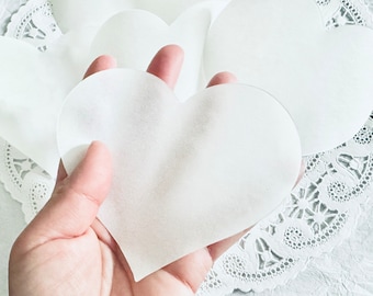 4" Hearts, Dissolvable Writable Confetti, HEARTS, WINGS, Circles, or LEAVES, Memorial, Weddings, Funerals, Sympathy