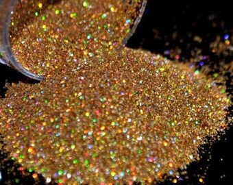 Glitter, Cosmetic, Holographic Holo Gold Glitter,  SOLVENT Resistant Nail Art, Craft Glitter