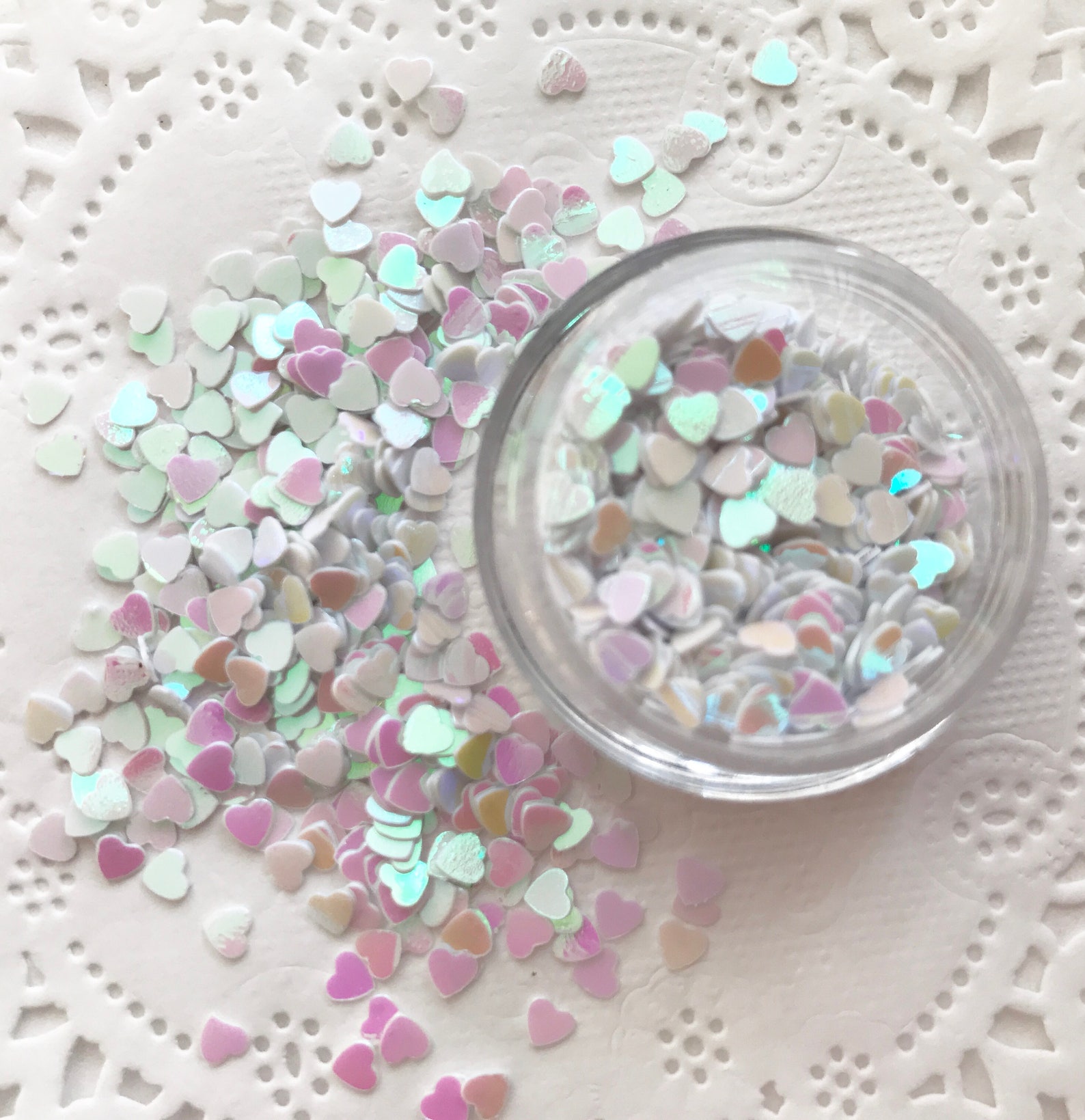 sequin hearts