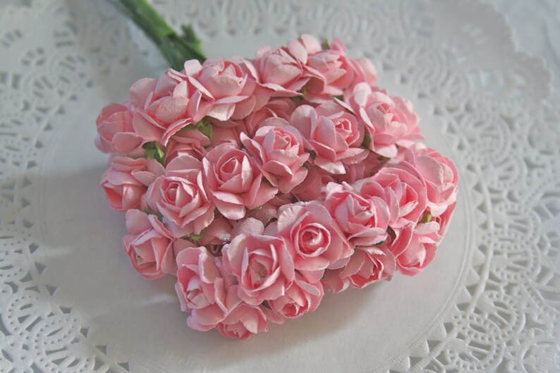 Pink Patterned Paper Roses Handmade Paper Roses, Flowers, PASTEL Pink - Etsy