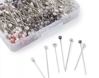 500 Pearl & Crystal Corsage Pins: Diamond Head Embellishments