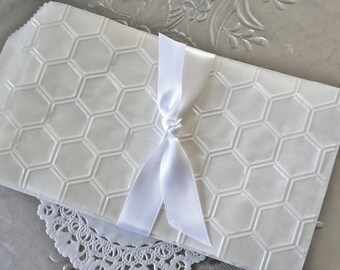25 Tiny HONEYCOMB Glassine Favor Bags, Small Candy Bags