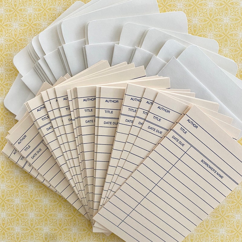 Blank Library Cards Etsy