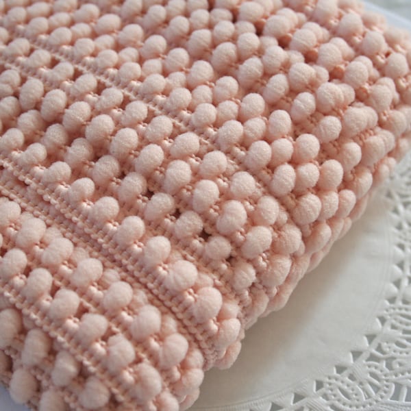 5Y, 10Y, Antique Pink Baby Pom Pom Trim 3/8"