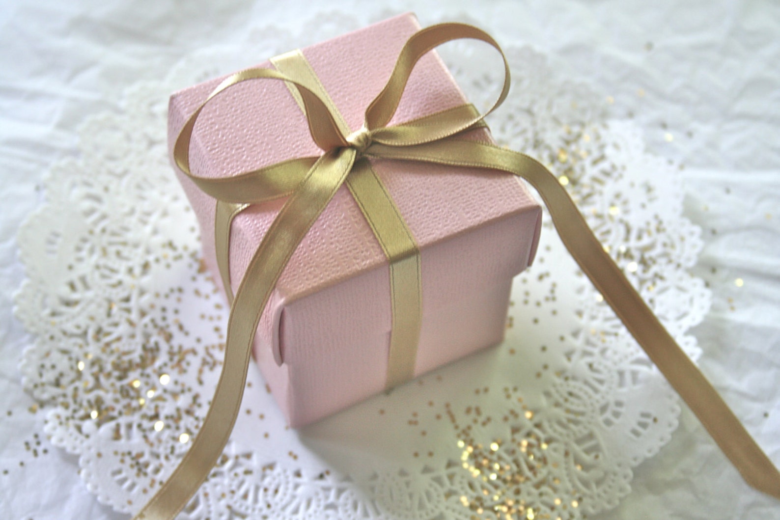 SOFT PINK Favor Boxes BULK With Luxury Satin Ribbon Etsy
