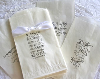 25 Glassine Favors Bags, SCRIPTURE Bible Verses