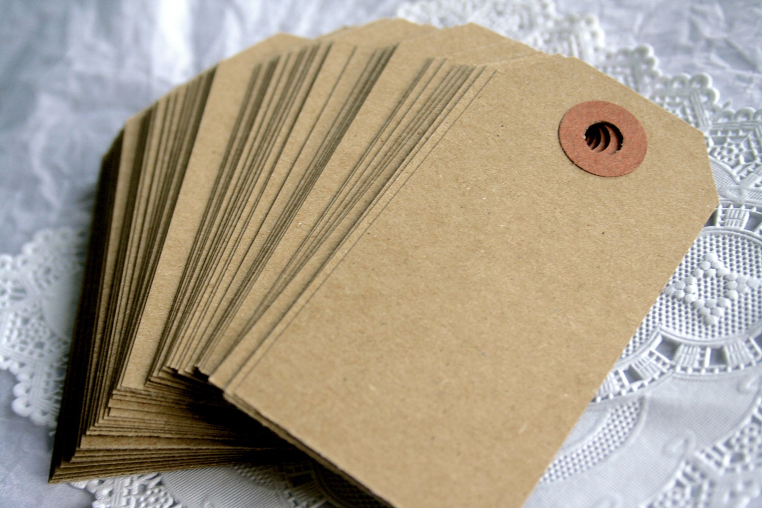 Large Recycled Natural Brown Kraft Shipping Tags With Reinforced Hang Tags  - 2 3/8 X 4 3/4, Gift Tags, Kraft Tags, Tags, Baby Shower