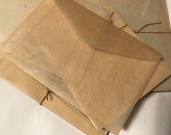 Vintage Aged Glassine Envelopes: Ephemera, Junk Journals, Archival Storage