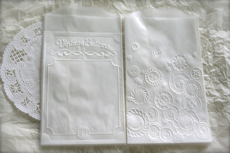 24 Glassine Bags, Sewing Buttons DUO Set image 1
