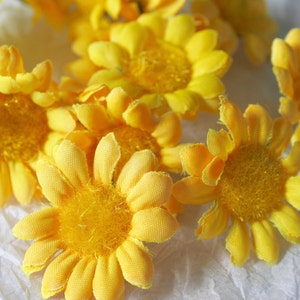 Silk Daisy Heads, Millinery Flowers, Yellow