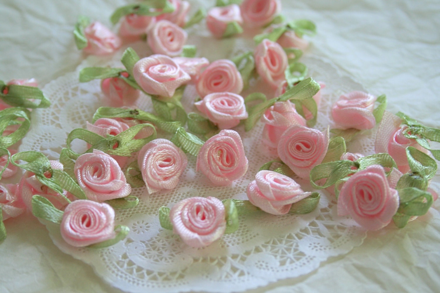 Mini Satin Roses Millinery Scrapbooking PALE PINK - Etsy