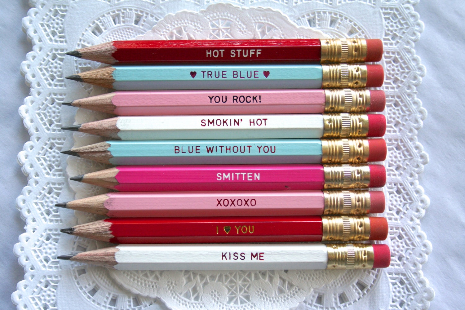 LOVE Pencil Set Engraved Pencils Party Favors Gifts Etsy