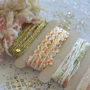 Fibers & Ribbon Coral, Peach, Gold