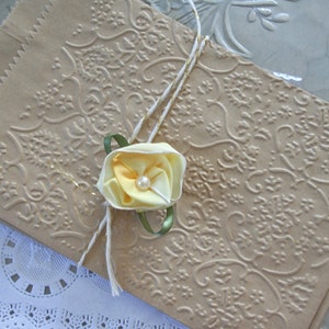 4&quot;X6&quot; Kraft Paper Bags, Damask Lace Embossed