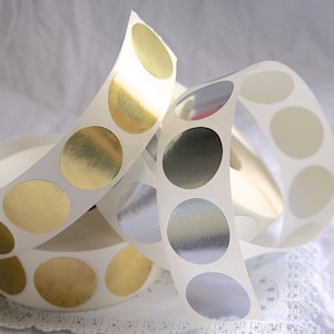 1&quot; Circle Sticker Seals, GOLD or SILVER