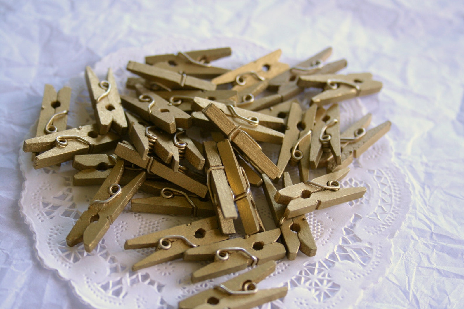 50 GOLD Mini Clothespins and 10 COLOR Choices Etsy