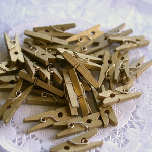 50 GOLD Mini Clothespins, and 10 COLOR Choices image 5