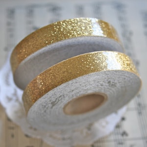 Glitter, Metallic Gold Glitter Tape, 25 Feet Roll, High Tack