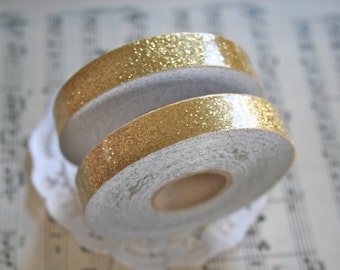 Glitter, Metallic Gold Glitter Tape, 25 Feet Roll, High Tack