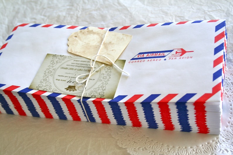 60 Large Air Mail Envelopes Vintage Retro Style BULK Etsy