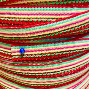Glitter, Retro Vintage Lingerie Rainbow Elastic Trim, 5 Colors Picot Edging