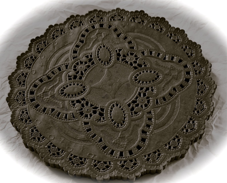 10 Smoke Black Lace Paper Doilies Etsy