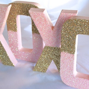Custom Dual Glitter Letter: 8" Nursery, Wedding, Party Decor