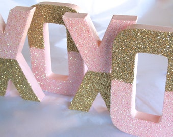 Custom Dual Glitter Letter: 8" Nursery, Wedding, Party Decor